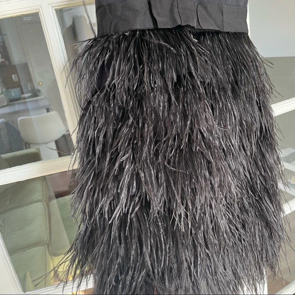 Milly Blair Ostrich Feather Cocktail Dress size 0 - Picture 8 of 15